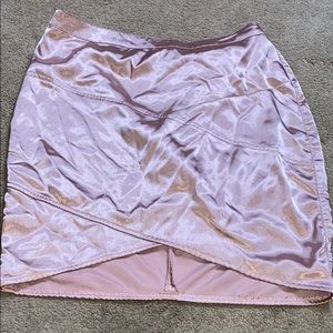 Silk pink pencil skirt